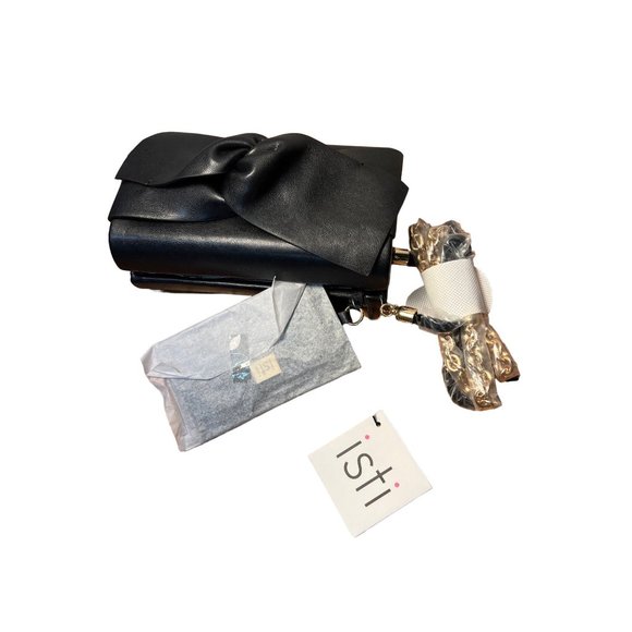 Isti Black Bow Clutch Bag - Picture 2 of 9